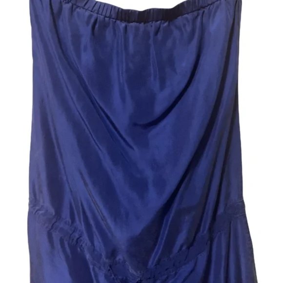 Banana Republic Royal Blue 100% Silk Strapless Dress- XS - Picture 3 of 5